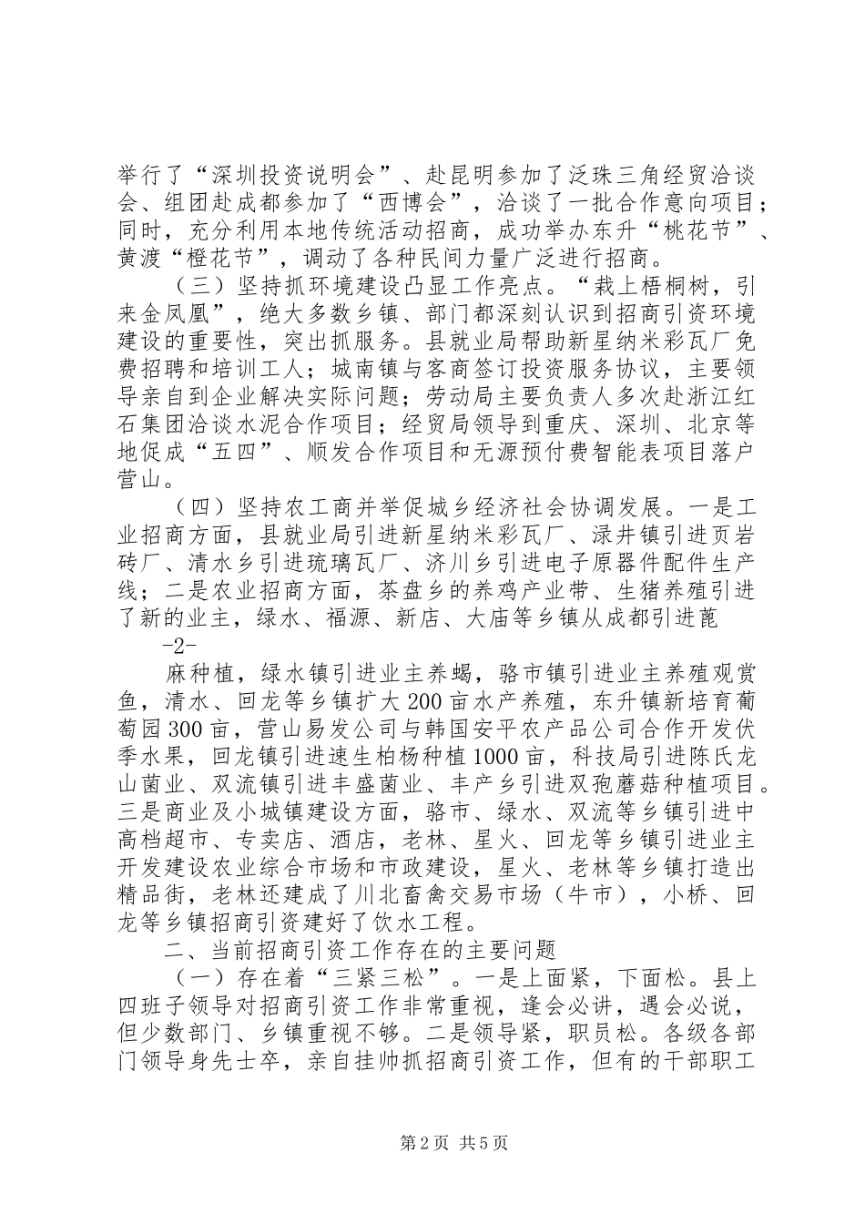 关于市招商引资工作的调查与思考_第2页