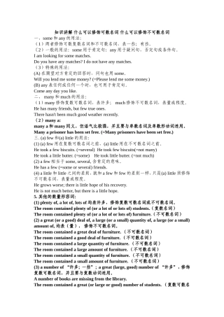 修饰不可数和可数名词