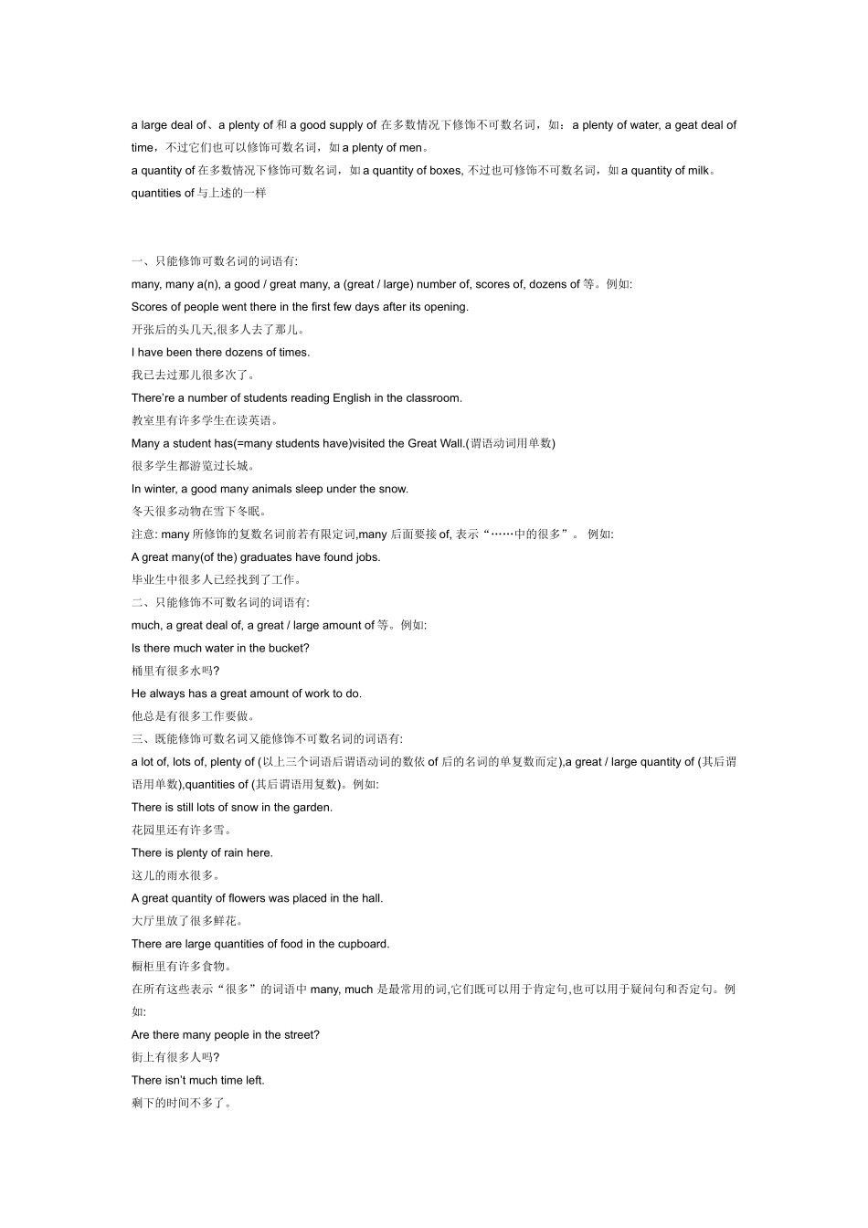 修饰可数名词和不可数名词的单词_第1页