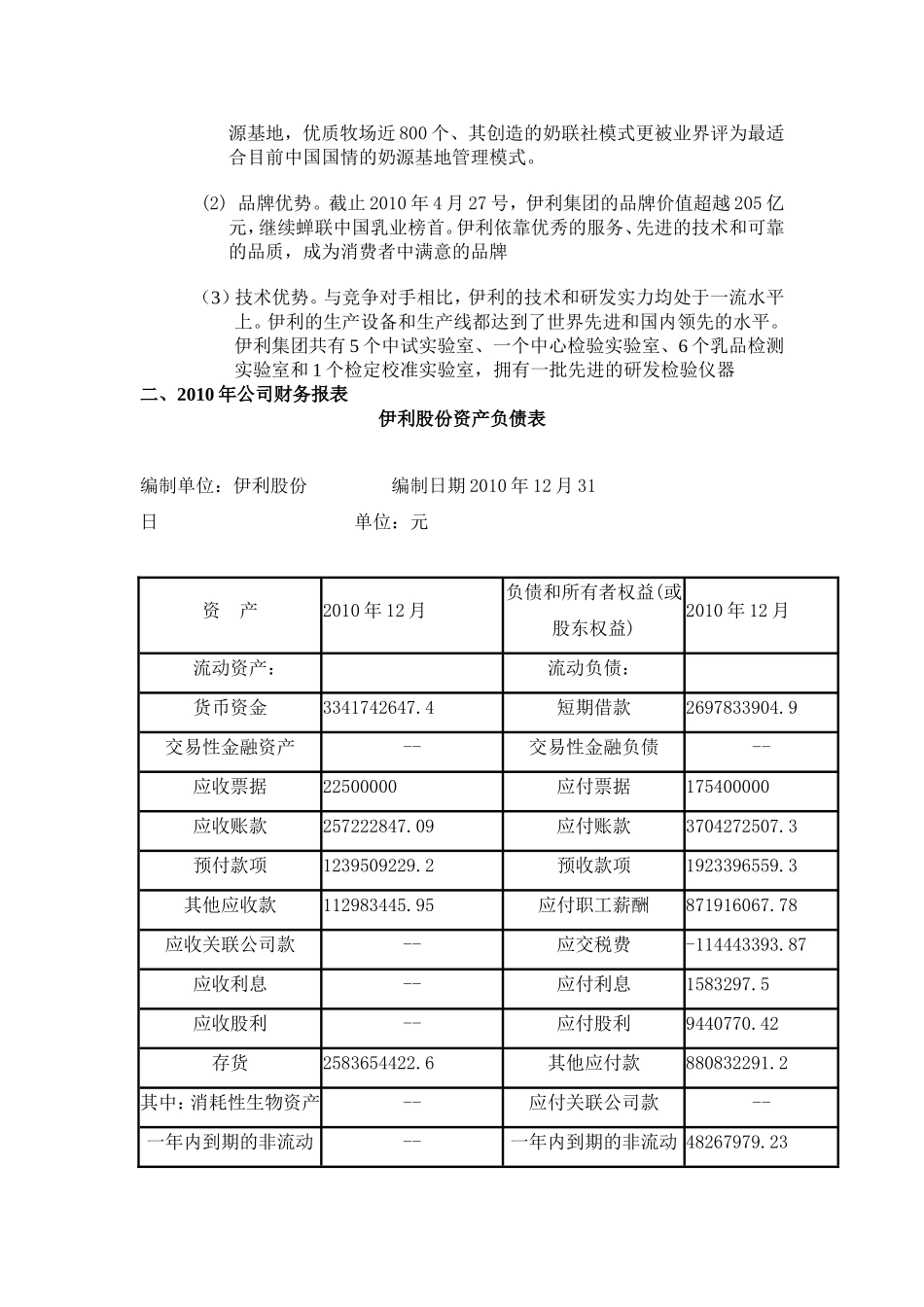伊利股份2011年财务分析报告_第3页