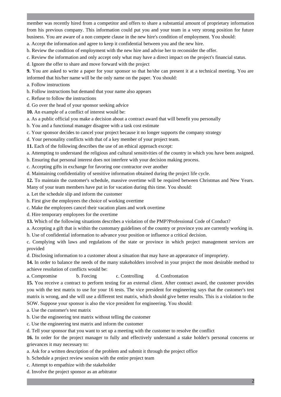 信息系统项目管理师英语题_第2页