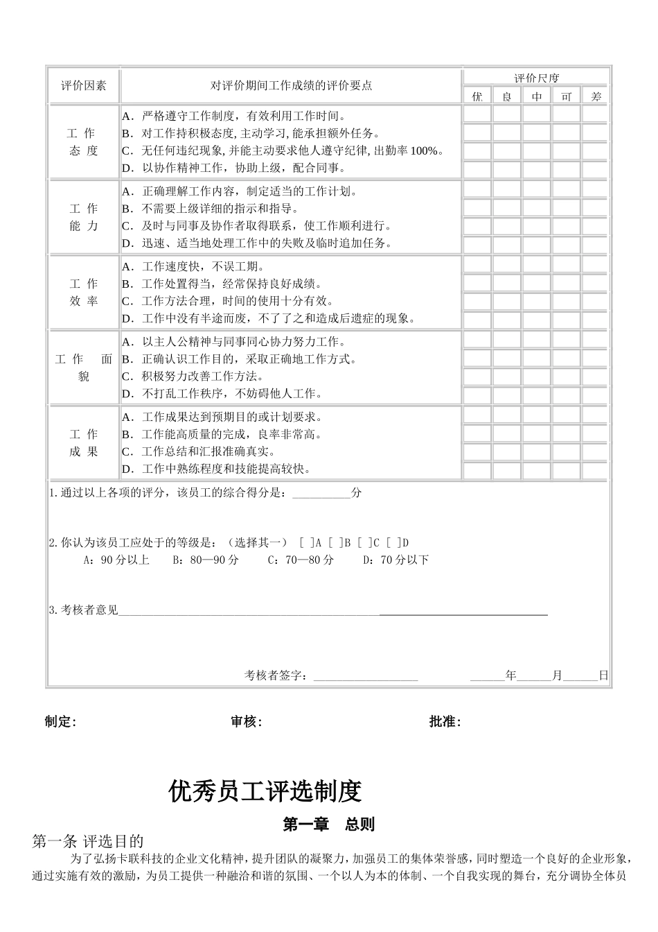 优秀员工评选标准和制度_第2页