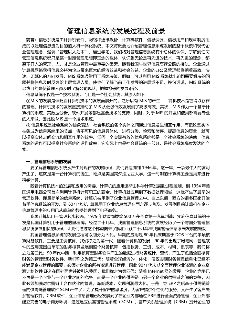 信息系统综述报告_第1页