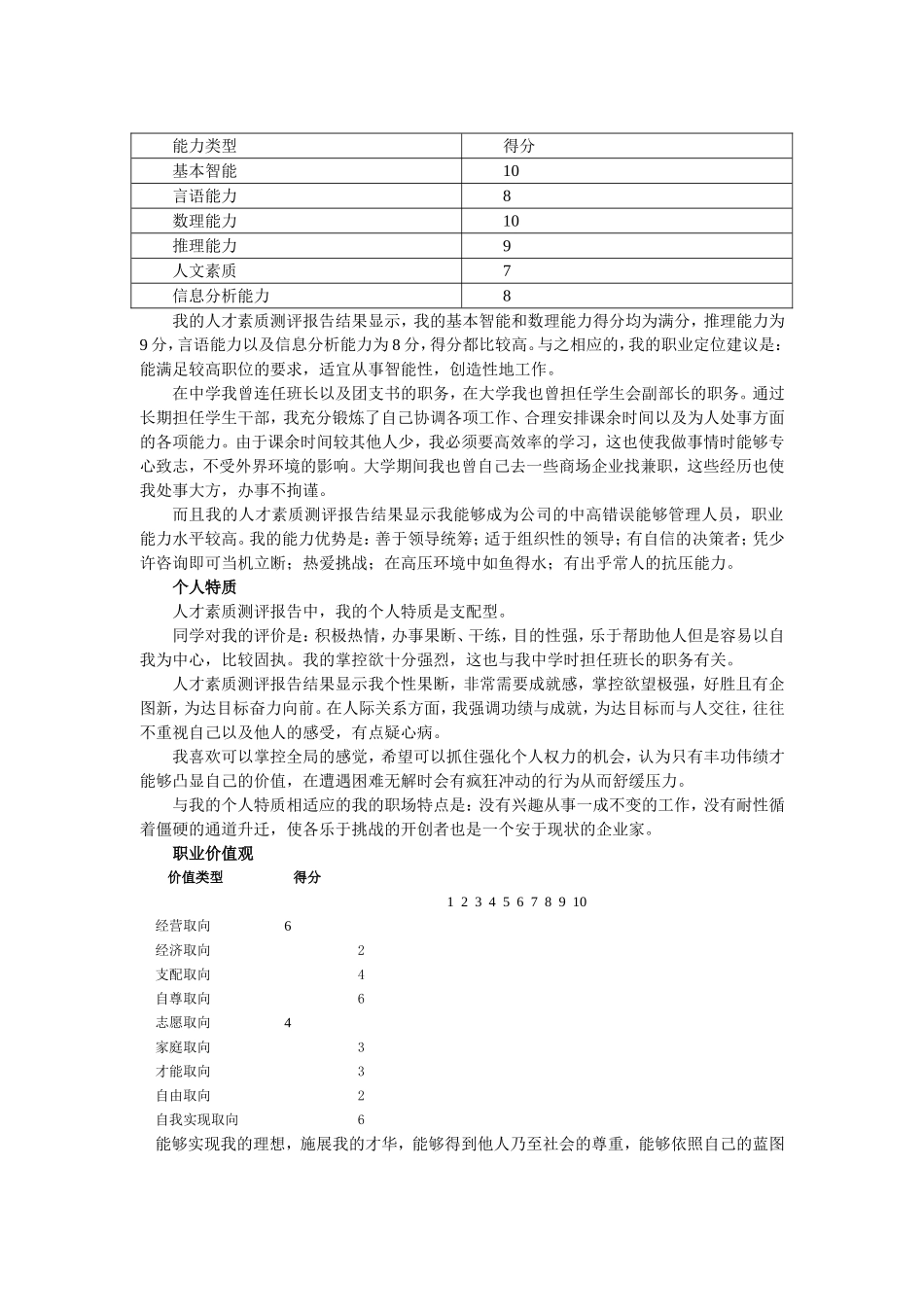 优秀职业生涯规划书-学生材料_第2页