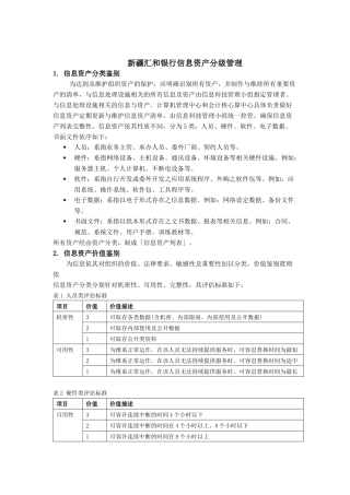 信息资产分级管理