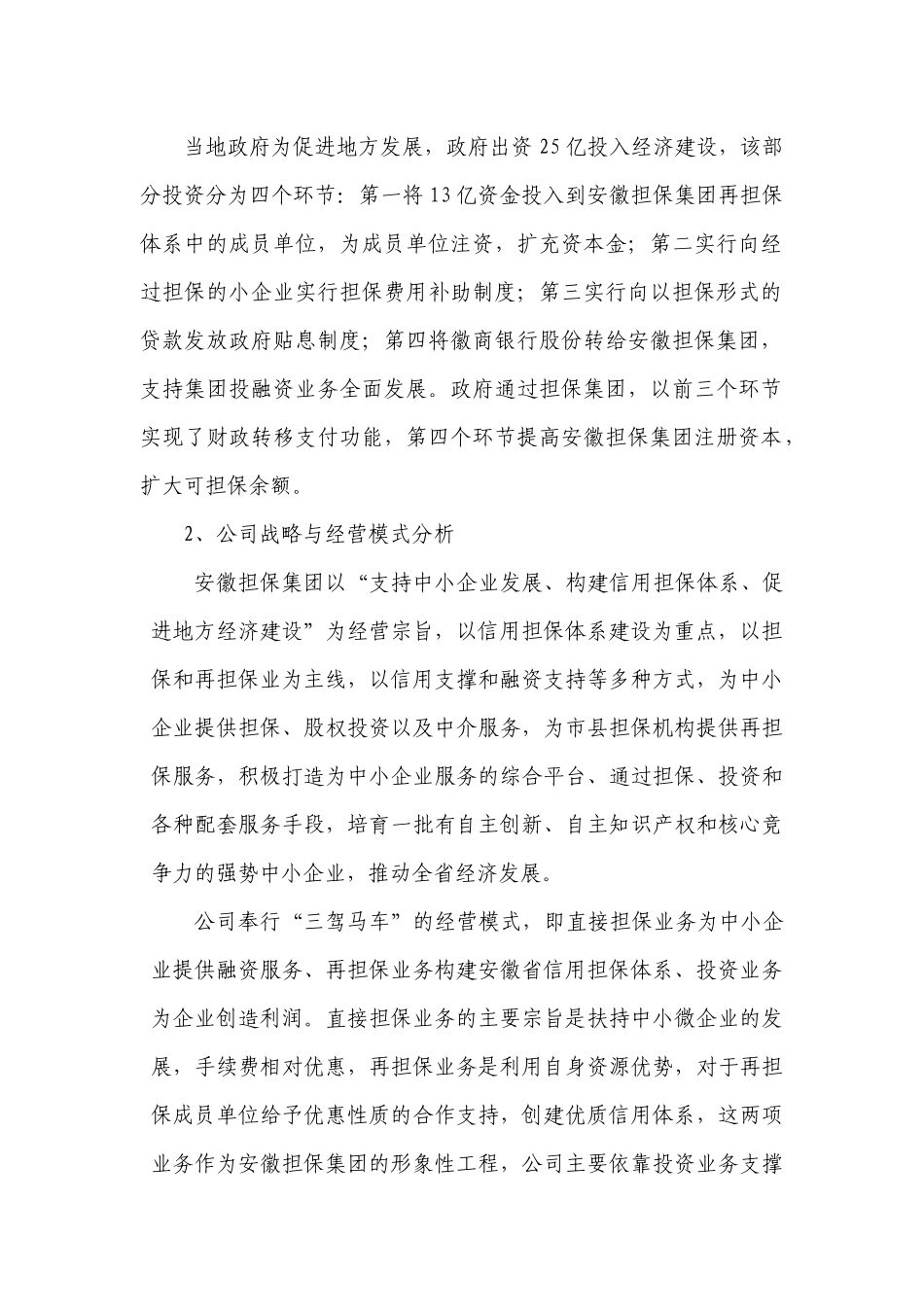 信用担保集团有限公司考察报告_第2页