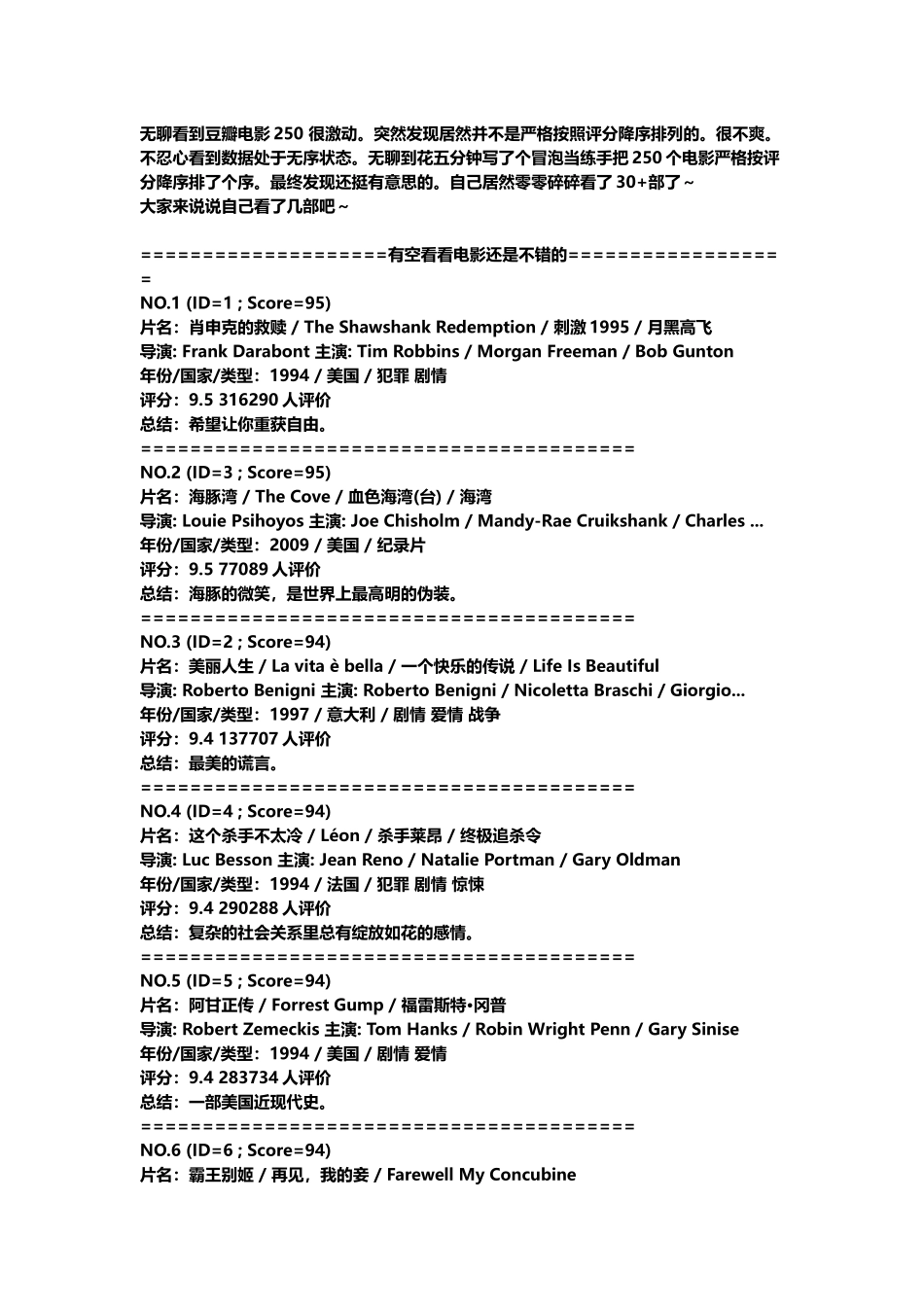 值得推荐的250部电影_第1页
