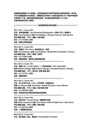 值得推荐的250部电影