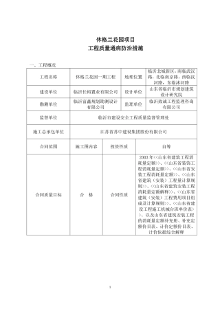休格兰花园质量通病防治措施