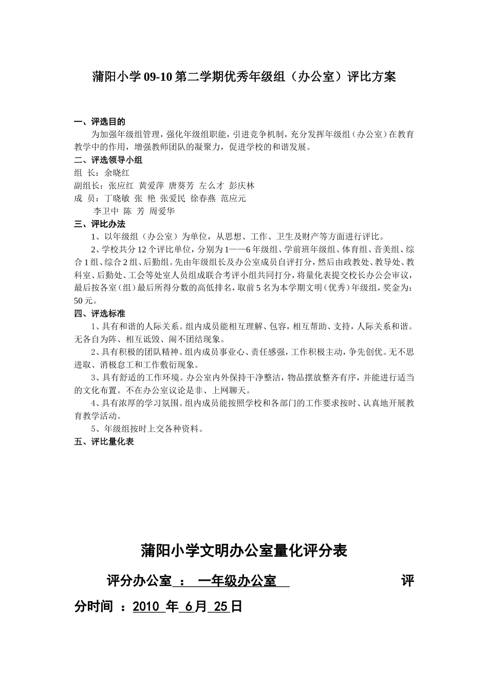 优秀年级组评比方案_第1页