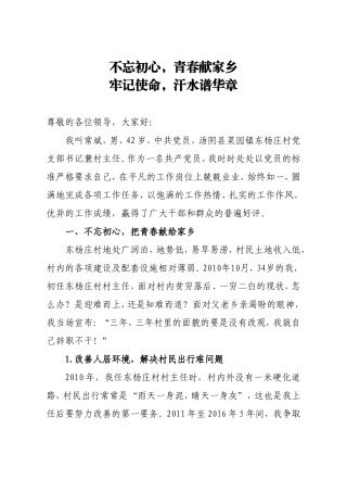 优秀农村党支部书记先进党员发言稿-(2)