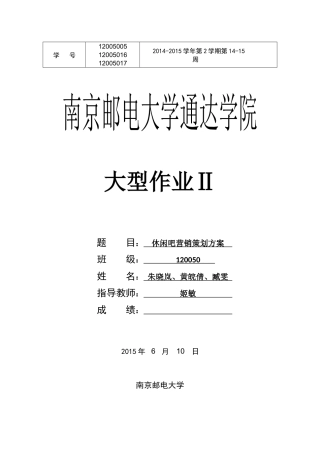 休闲吧营销策划方案