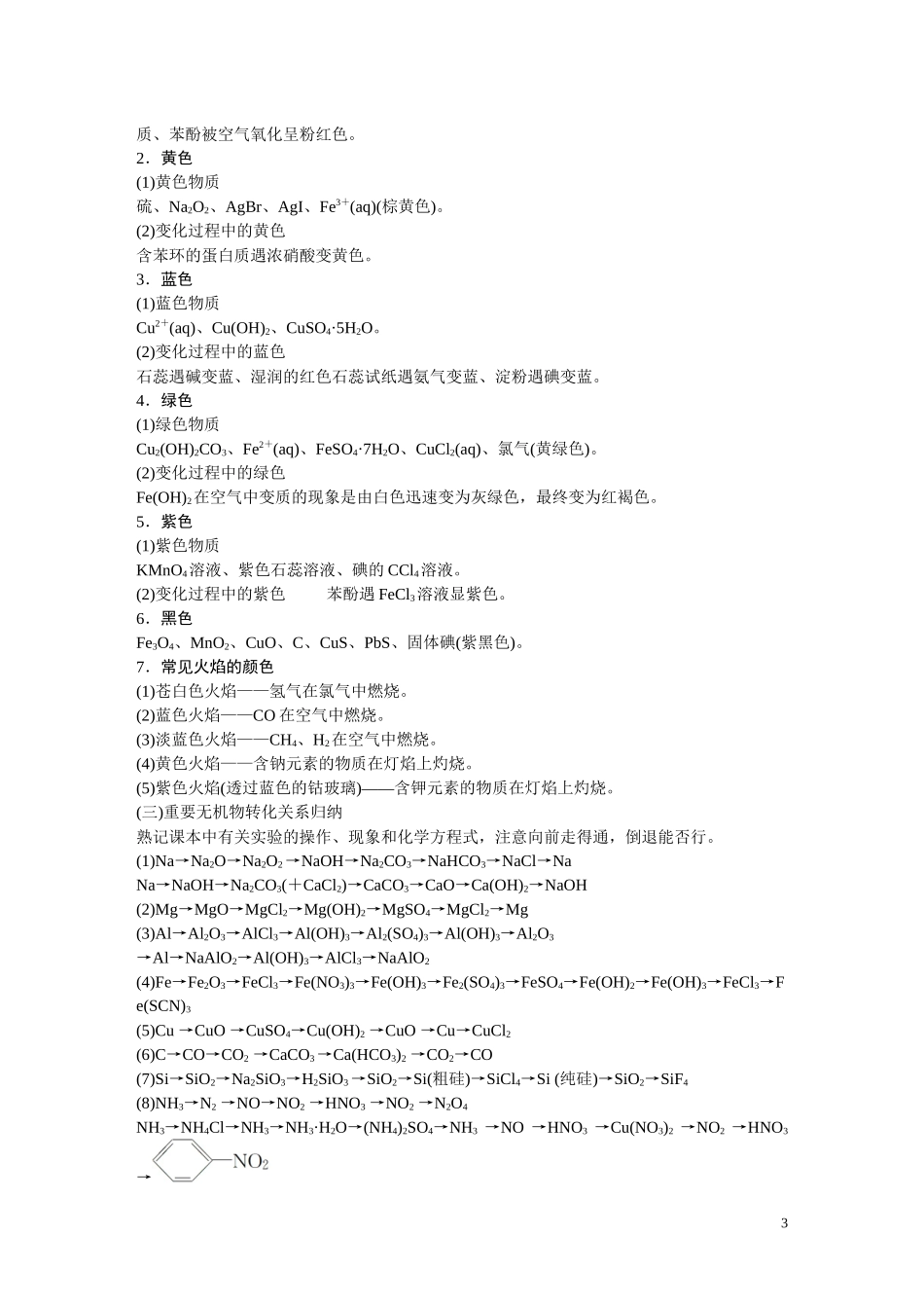 元素及其化合物常考点归纳_第3页