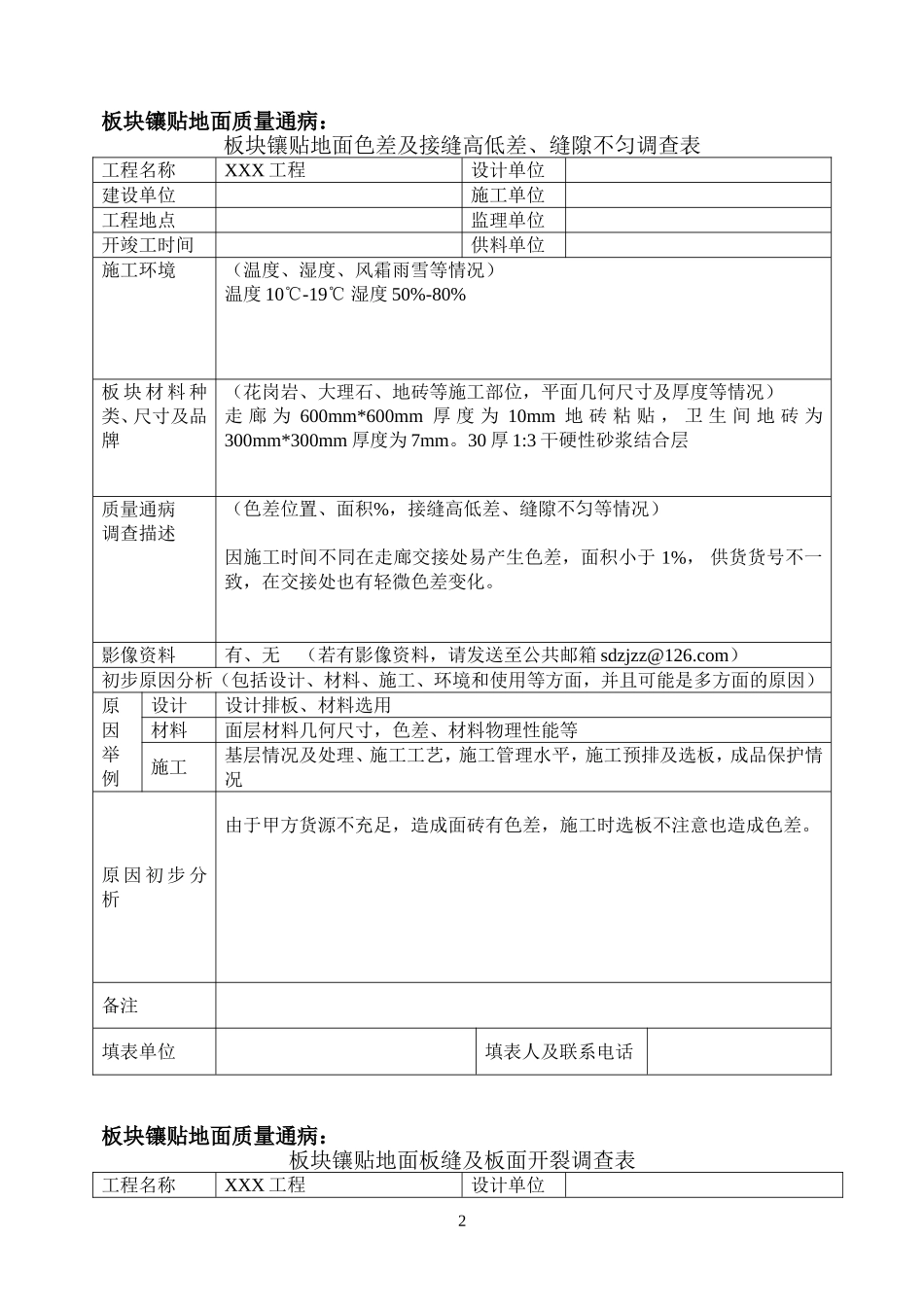 住宅室内精装修通病调查表一_第2页