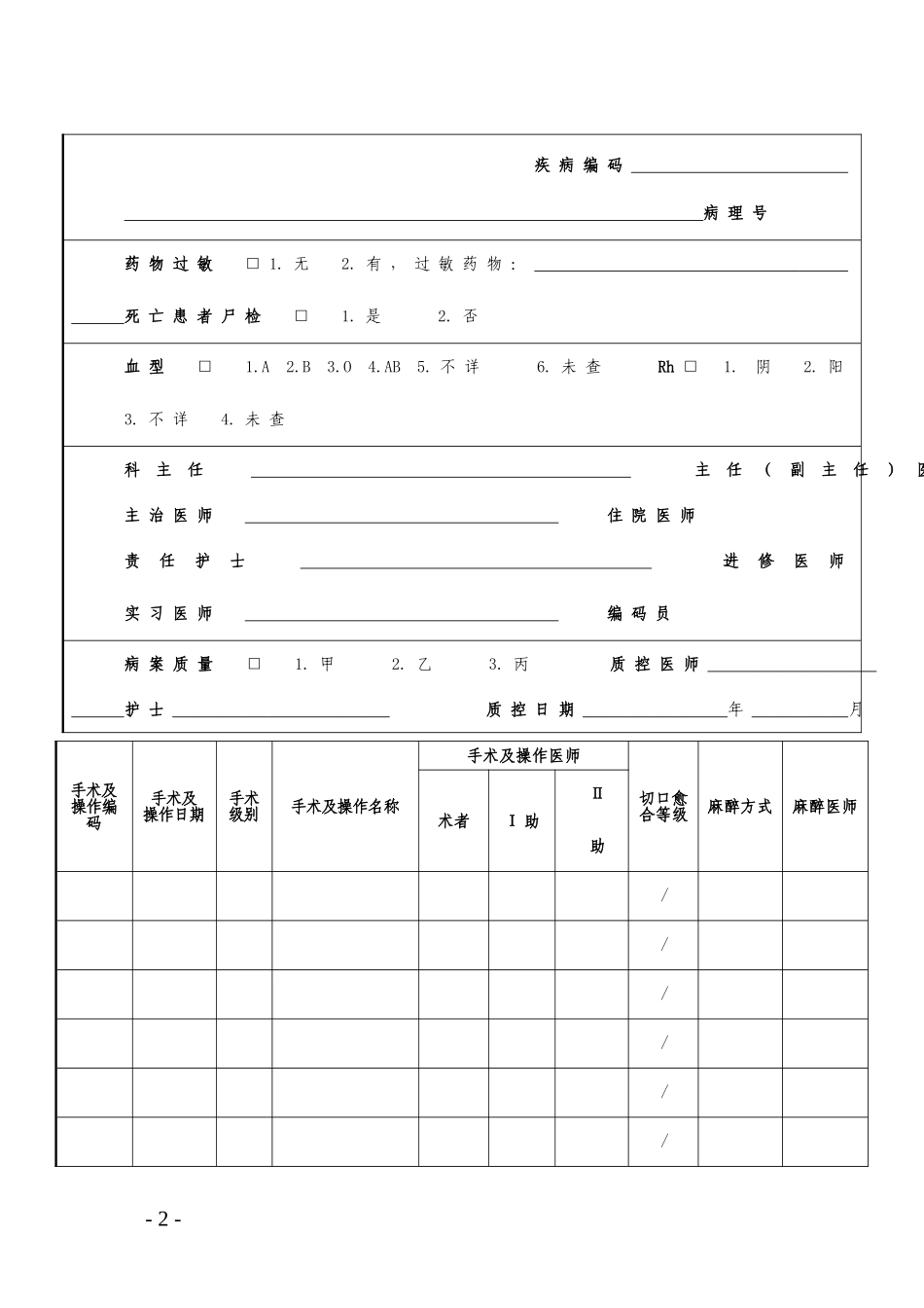 住院病案首页_第2页