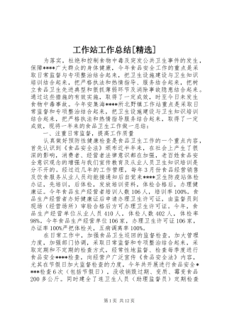 工作站工作总结