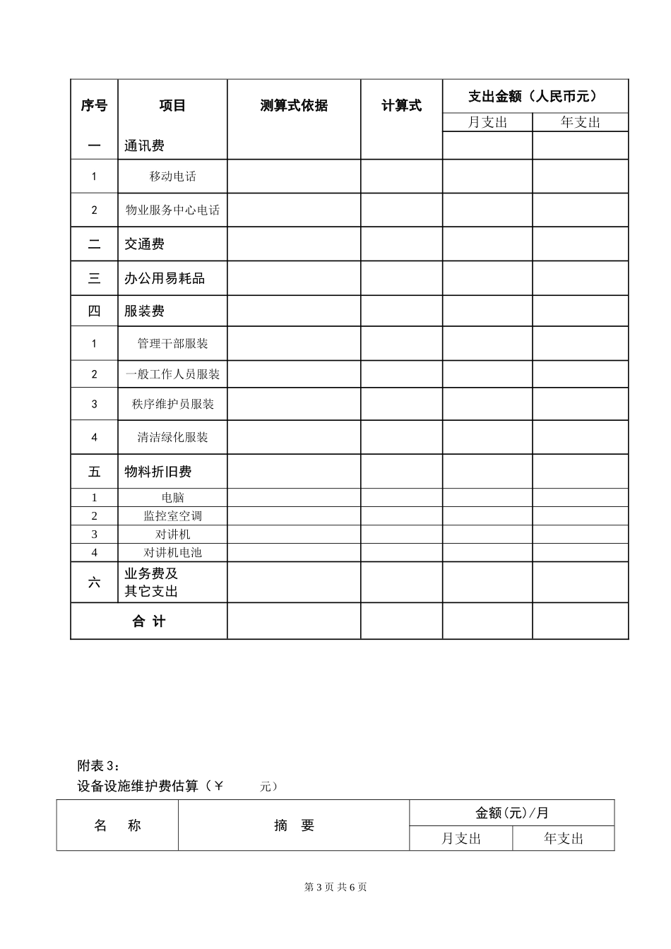 住宅小区物业管理费标准测算方案_第3页