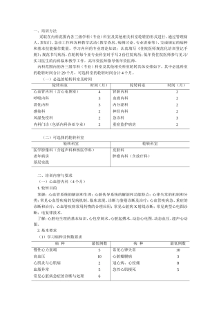 住院医师规范化培训内容与标准——内科