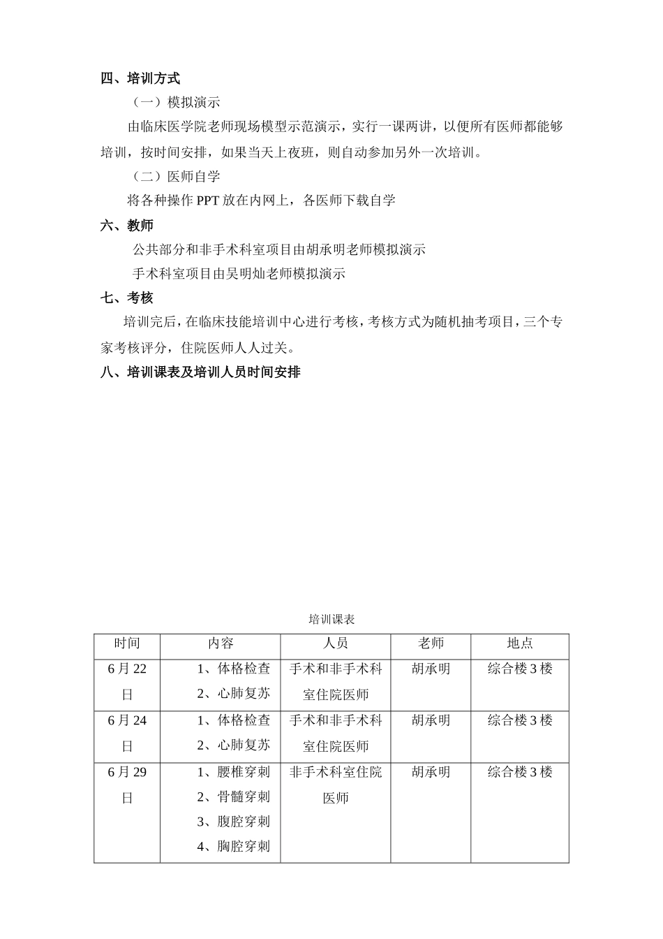 住院医师临床技能培训考核计划_第2页