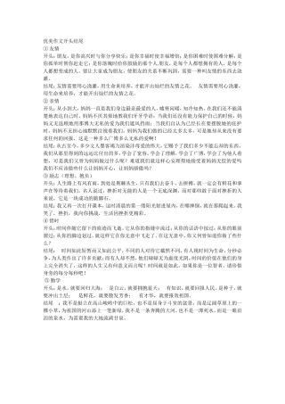 优美作文开头结尾
