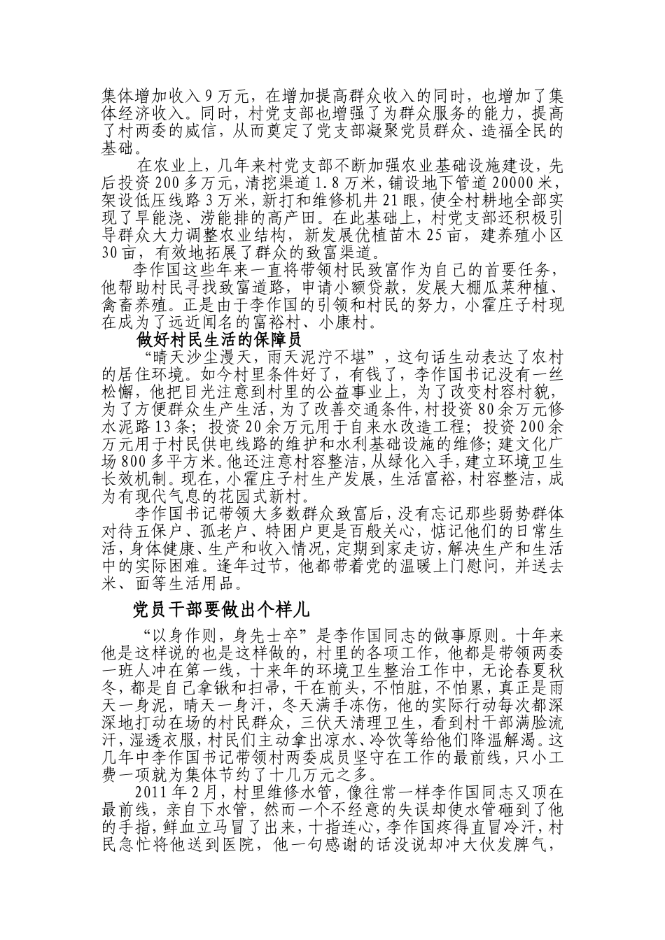 优秀(先进)农村支部书记事迹材料_第2页