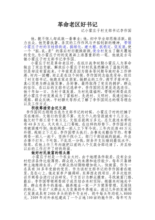 优秀(先进)农村支部书记事迹材料