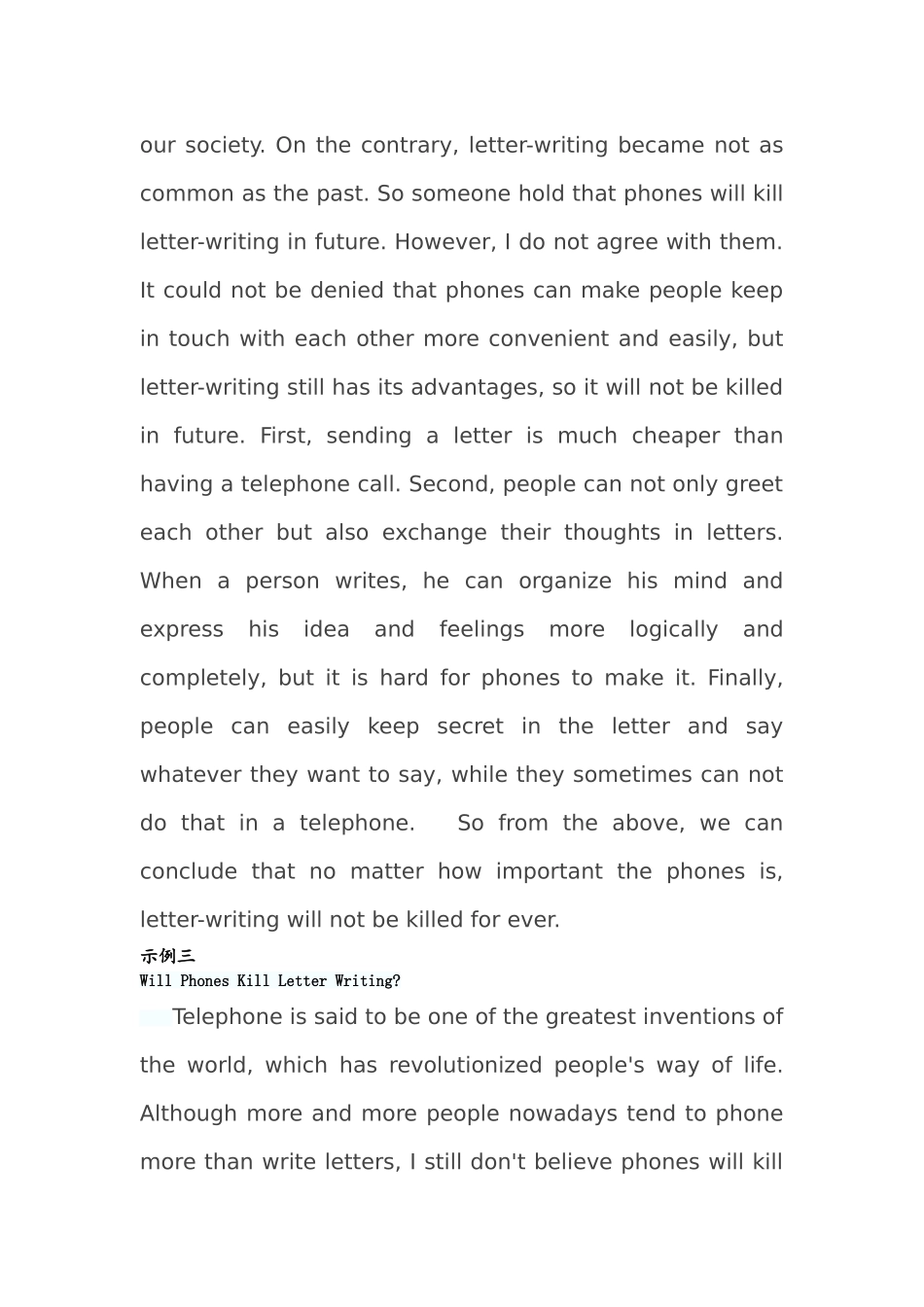 作文-Will-Phones-Kill-Letter-Writing_第3页