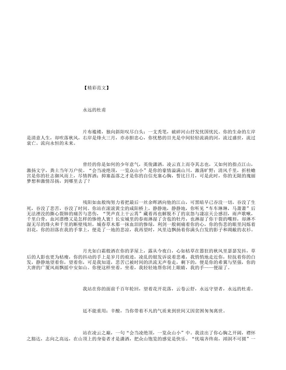 作文备考素材—杜甫-(500字)_第3页