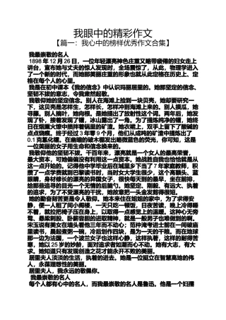 作文范文之我眼中的精彩作文