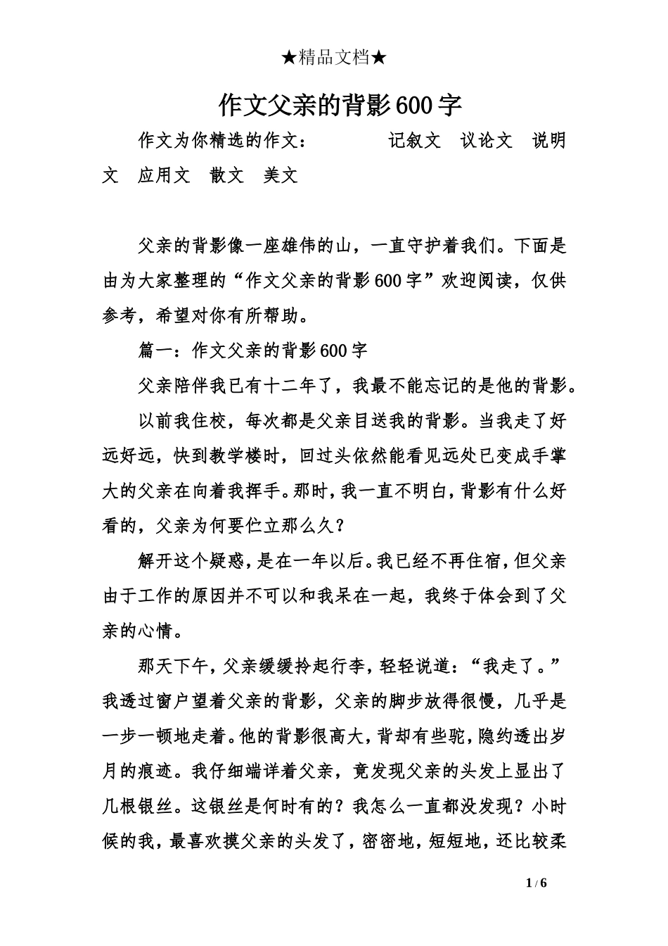 作文父亲的背影600字_第1页