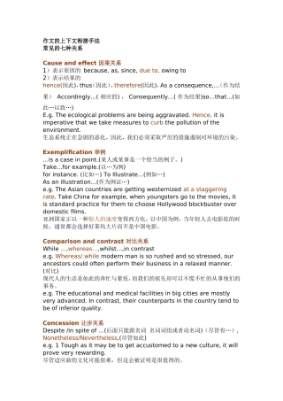 作文的上下文衔接手法及写作模板