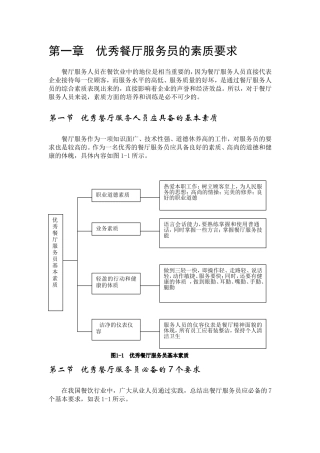 优秀餐厅服务员的素质要求