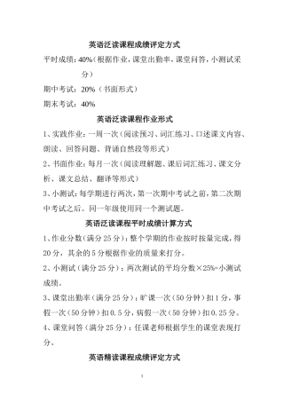 作业、平时成绩管理办法