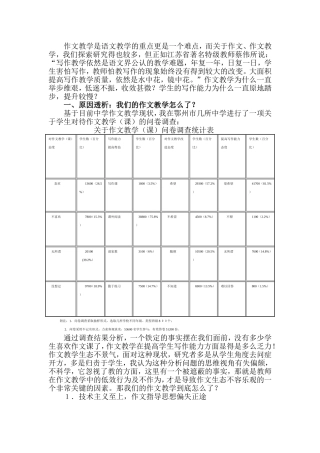 作文教学是语文教学的重点更是一个难点