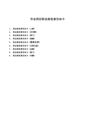 作业岗位职业病危害告知卡(化验室)