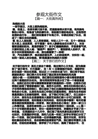 作文范文之参观大街作文