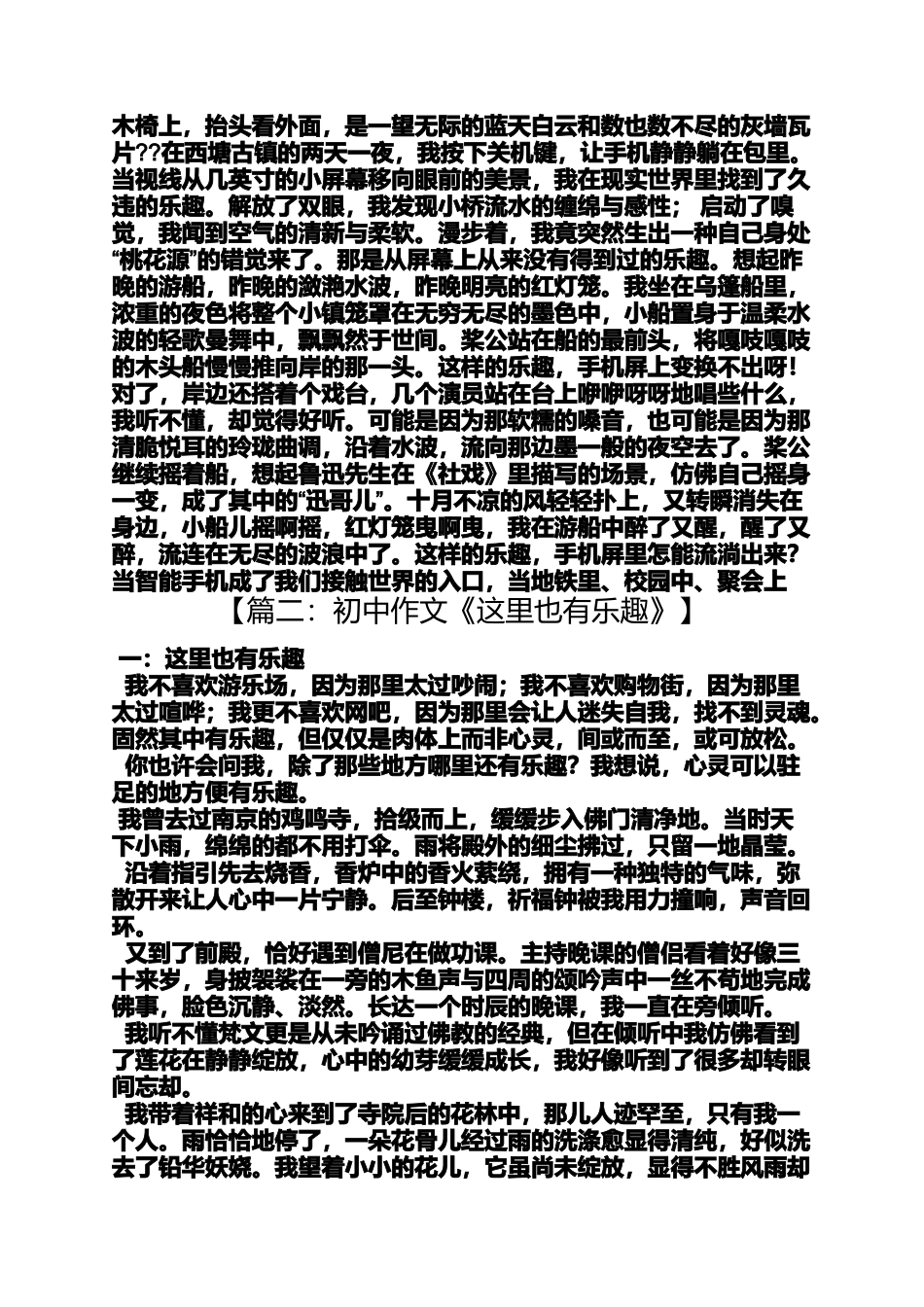 作文范文之这里也有乐趣600作文_第3页