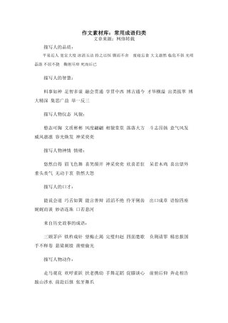 作文素材库-常用成语归类
