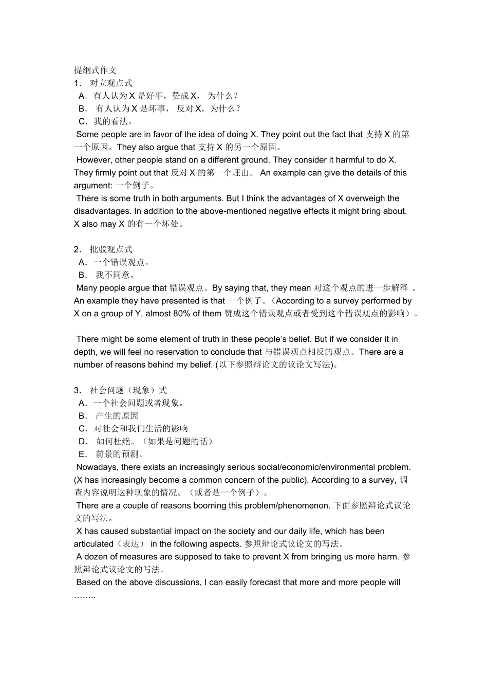 作文万能模板_第1页