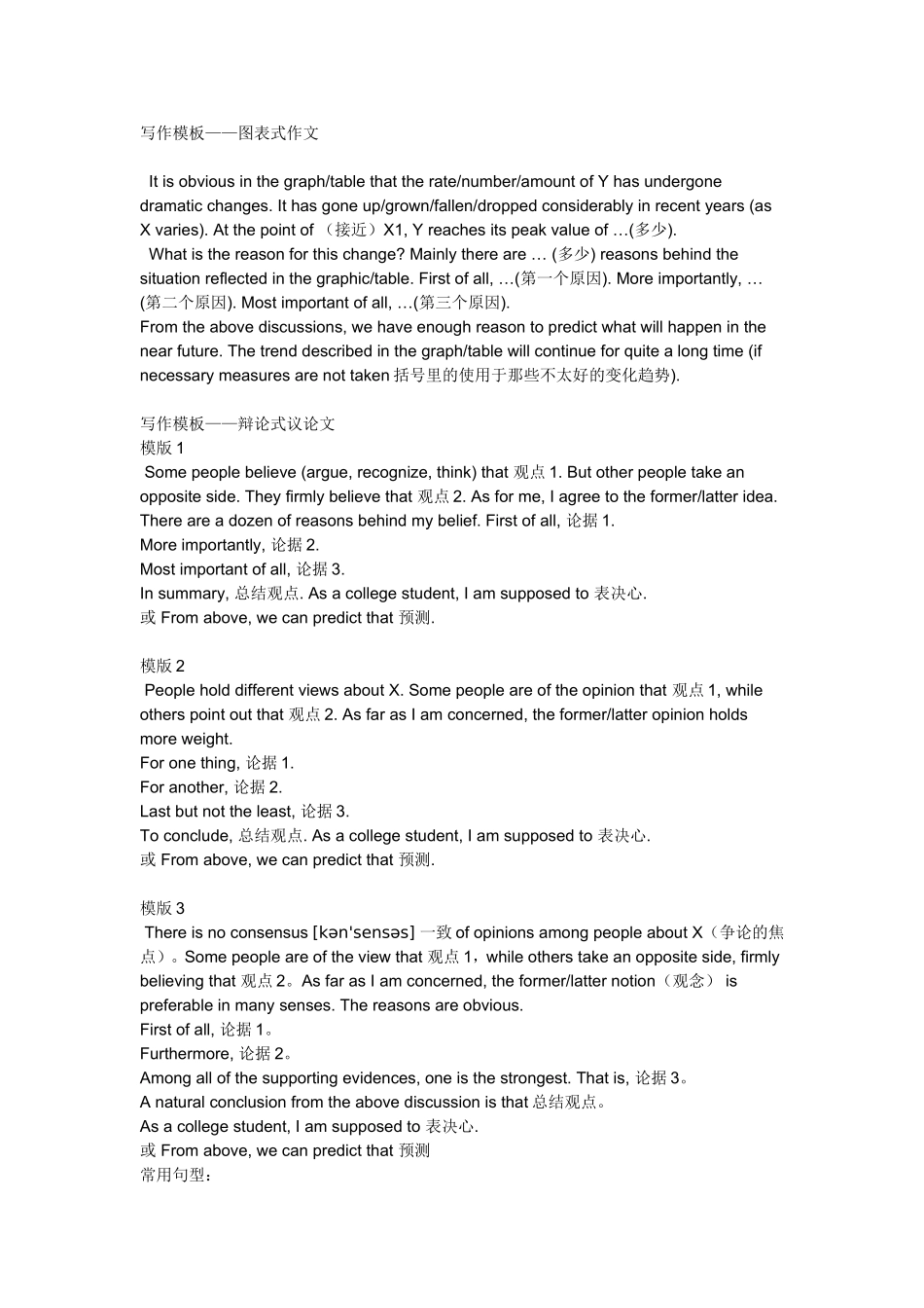 作文万能模板_第2页