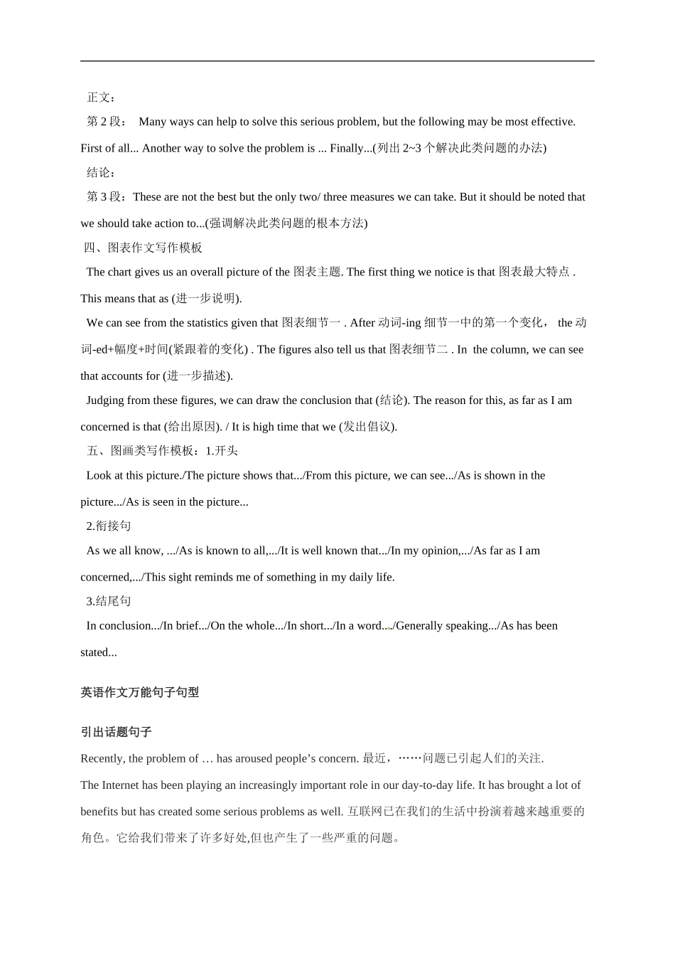 作文万能模版及句式_第3页