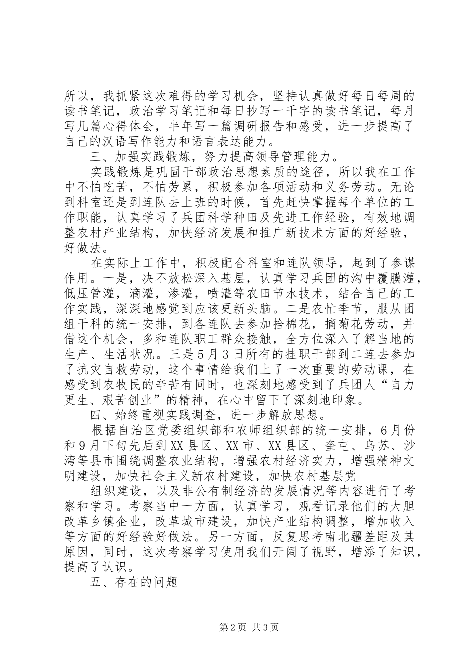 挂职干部述职报告乡镇挂职锻炼个人总结_第2页