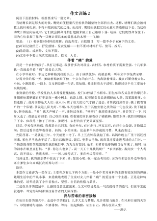 作文训练2材料作文母鹰训子