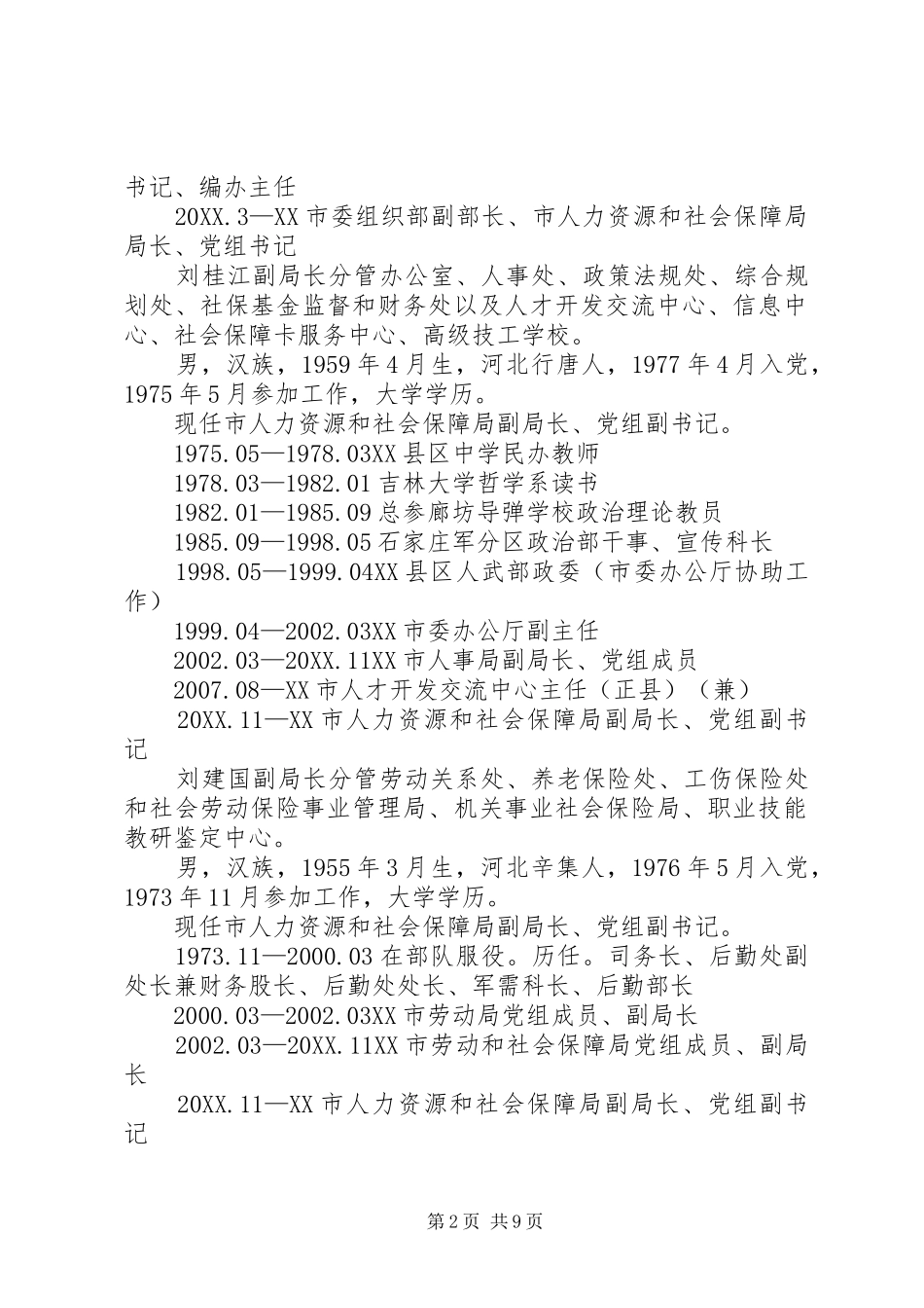 观兴社区两委班子成员和工作分工五篇模版_第2页