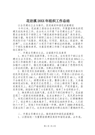 花岩溪组织工作总结