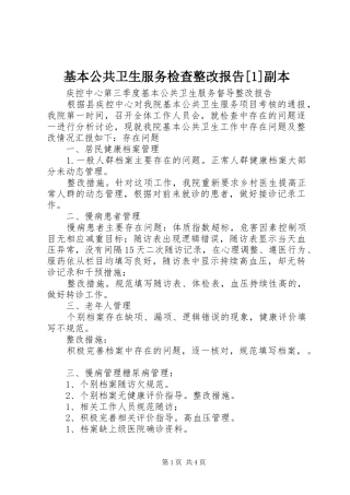 基本公共卫生服务检查整改报告副本