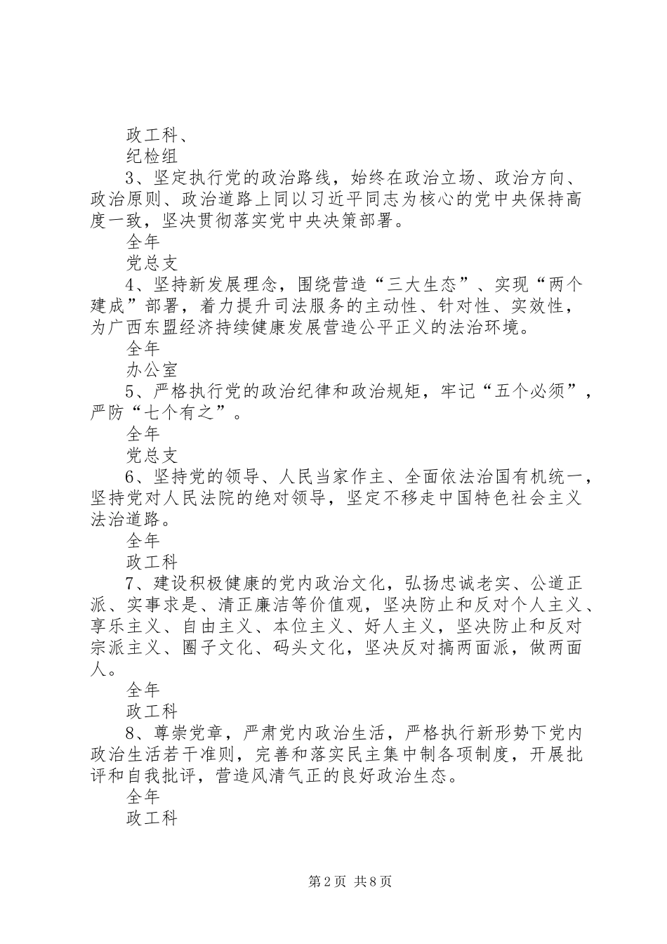 基层法院年度党风廉政建设主体责任清单_第2页