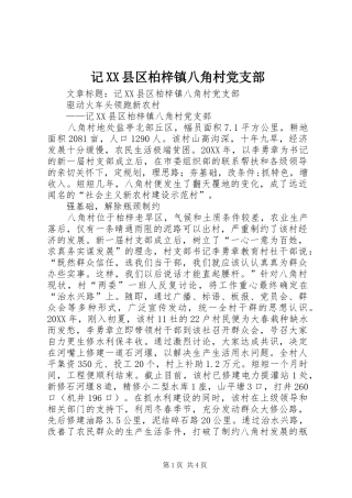 记县区柏梓镇八角村党支部