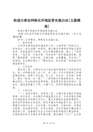 街道办事处网格化环境监管实施办法五篇模版