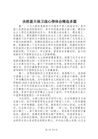 决胜蓝天保卫战心得体会多篇